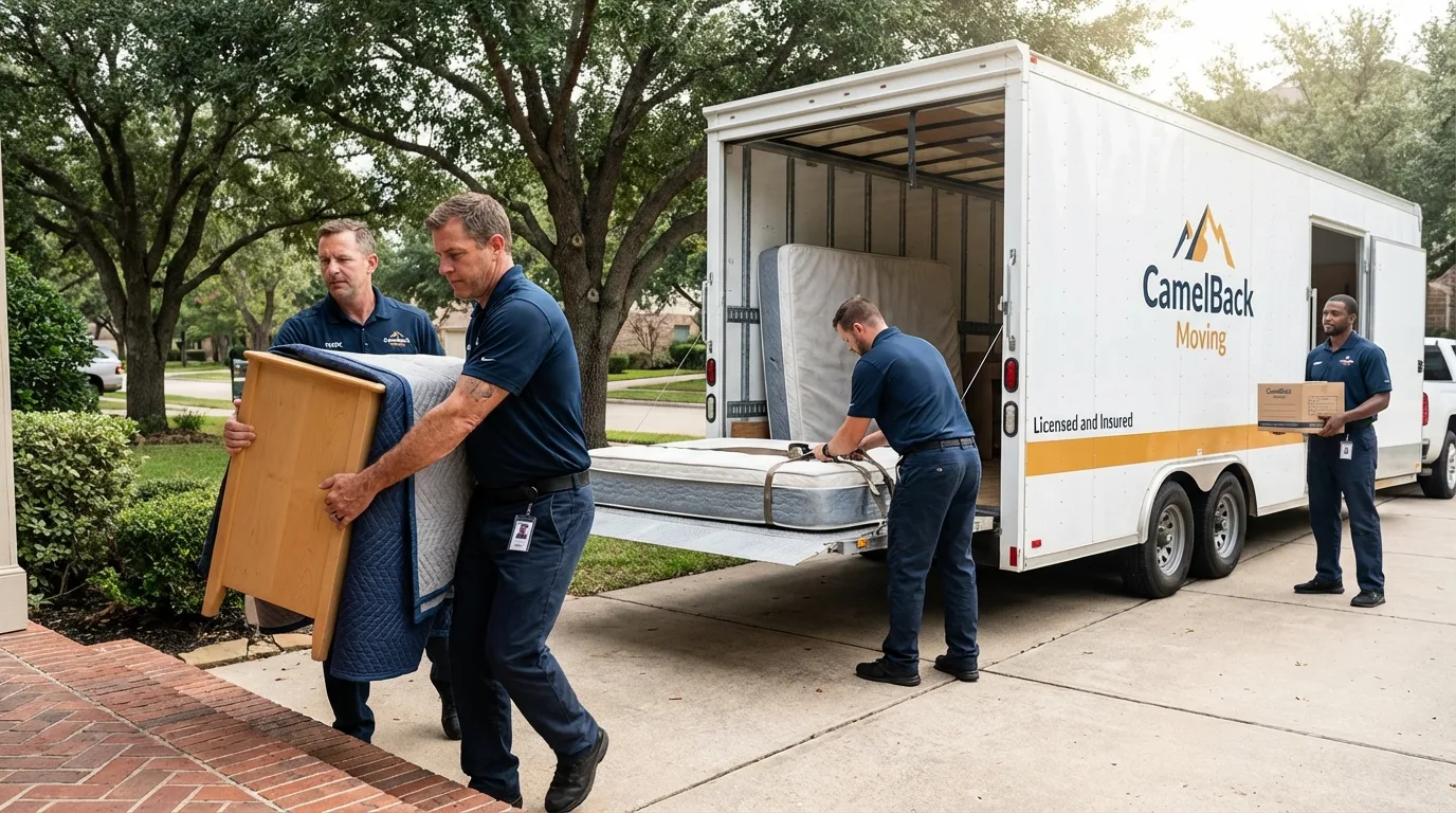 Crew loading residential truck for cross-state move from Vienna, VA