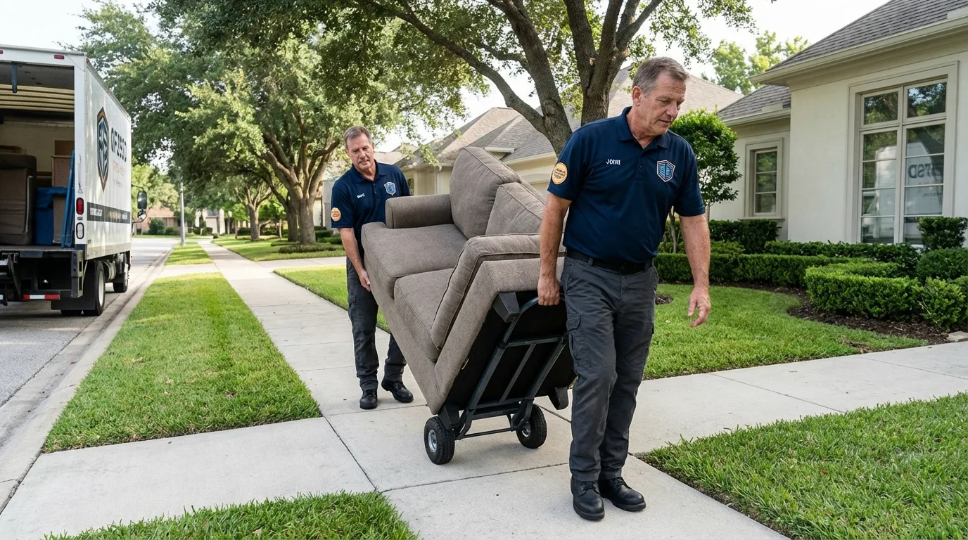 Local residential moving crew loading furniture in Vienna, VA